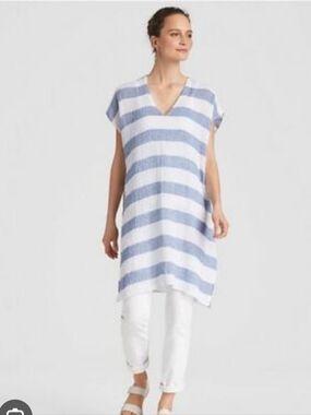 Eileen Fisher crinkle linen tunic/dress Sz S/M